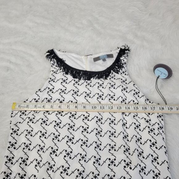 Eva Franco Claire Fringe Swing Hem High Low Knee Length Dress 8 - Picture 8 of 9